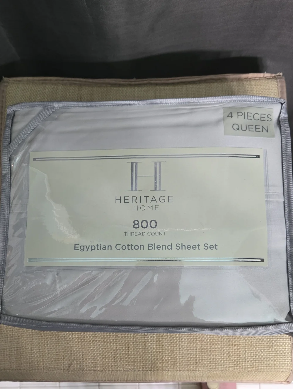 SALE! $140 Retail-Queen Sheet Set - Egyptian Cotton Blend 80/20 in Light Gray